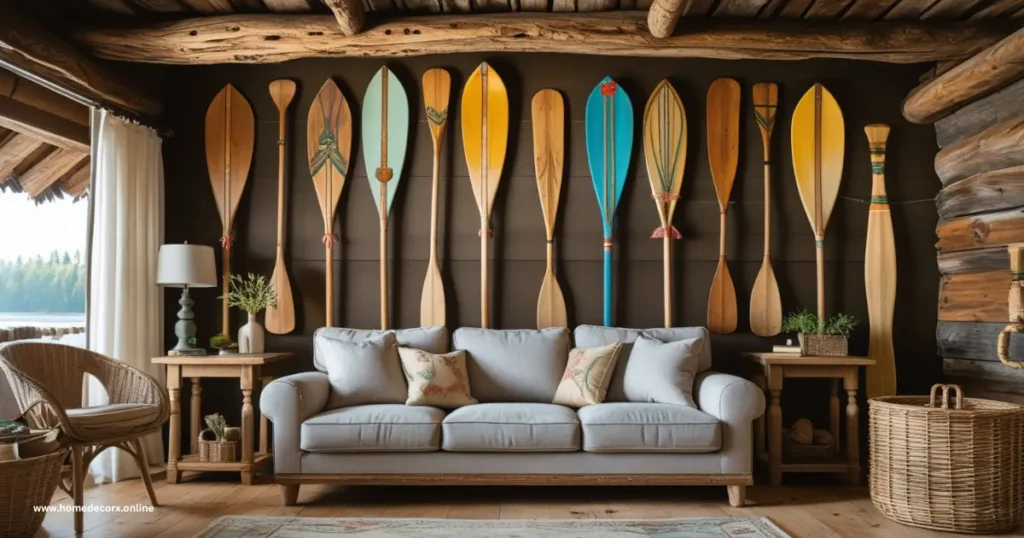 Canoe Paddles serve in rustic home decor spaces