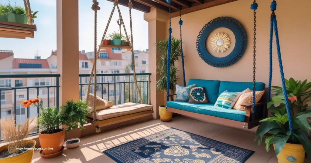 Enjoy momentary peace by putting a balcony swing to use