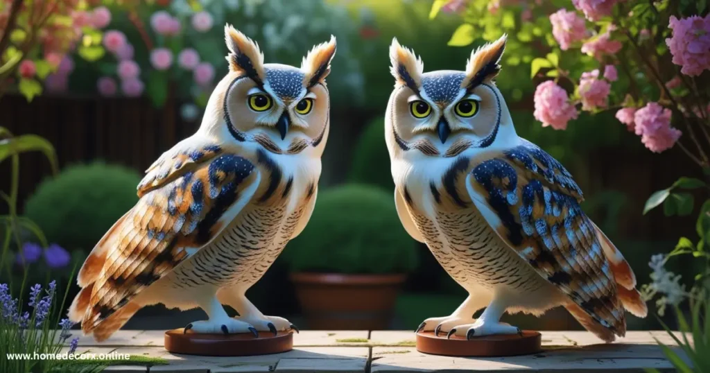 two owls on a table