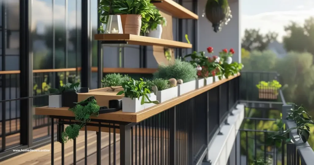 Install balcony railings as hangable decor options