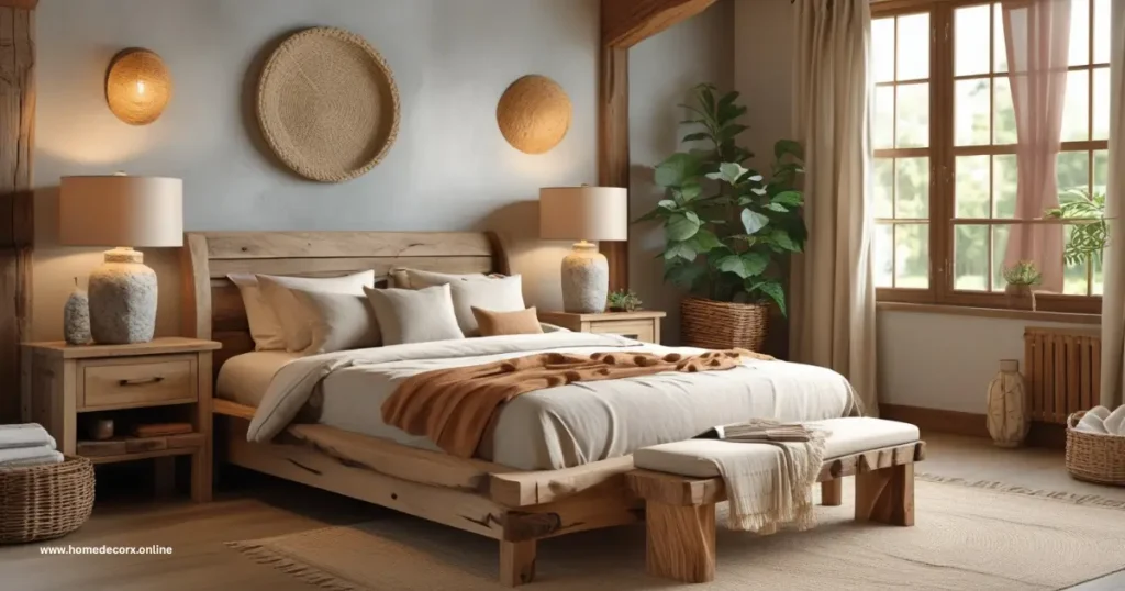 When Remodeling Your Bedroom Keep Textiles Natural to Access Rustic Design
